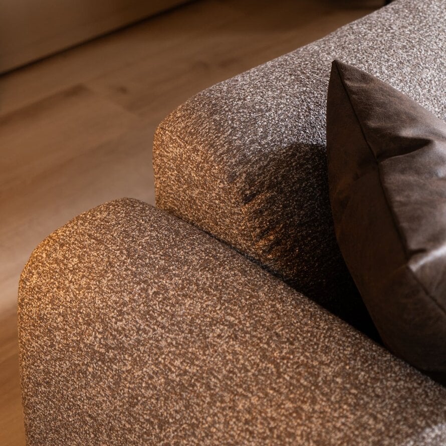 Ecksofa Maine XL Bouclé braun/grau rechts
