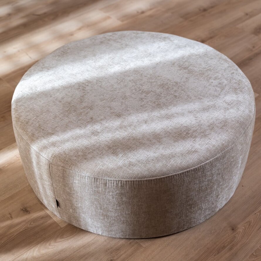 Hocker Elle rund Chenille sand ø100 cm
