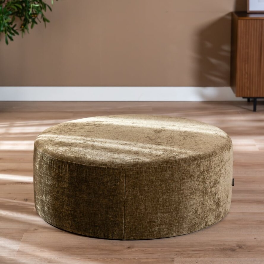 Hocker Elle rund Chenille olivgrün ø100 cm