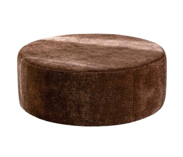 Bronx71 Hocker Chloe rund Chenille chocolate brown ø100 cm