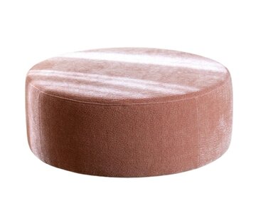Bronx71 Hocker Chloe rund Chenille rosa ø100 cm