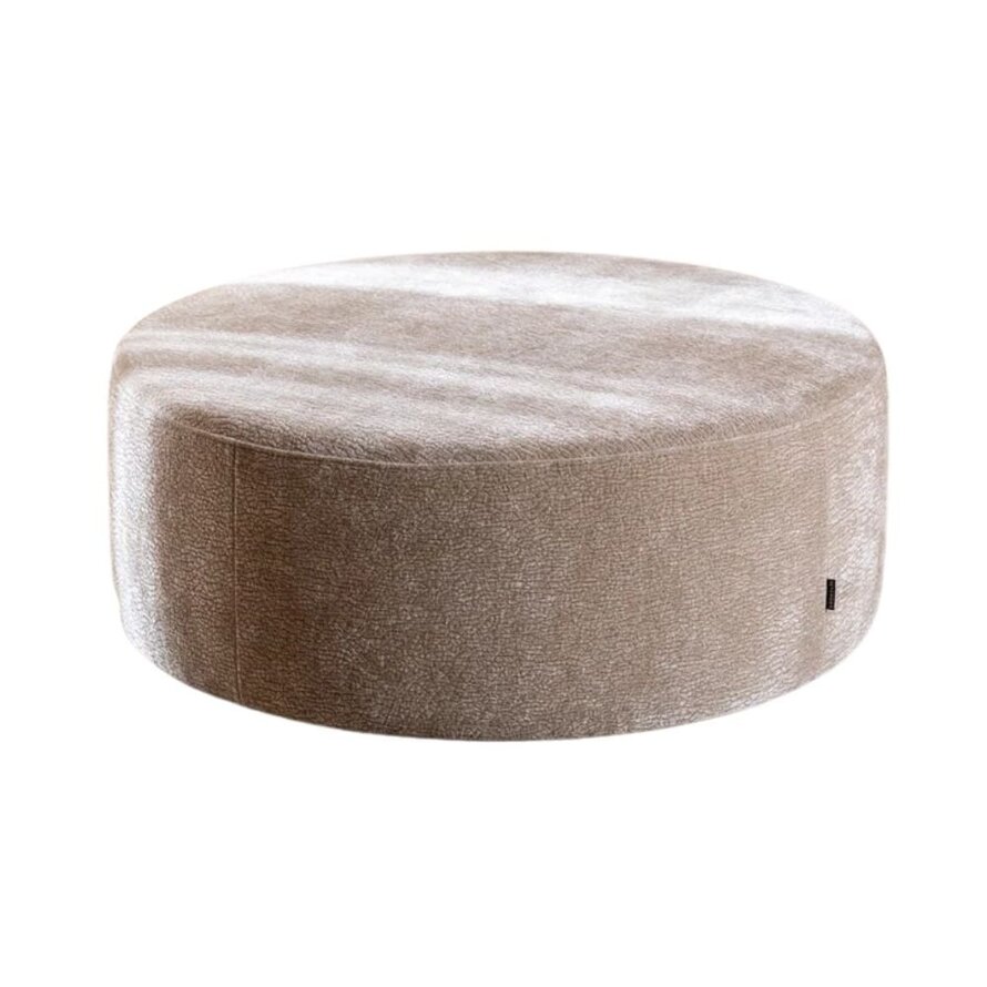 Hocker Chloe rund Chenille taupe ø100 cm