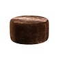 Hocker Chloe rund Chenille chocolate brown ø70 cm