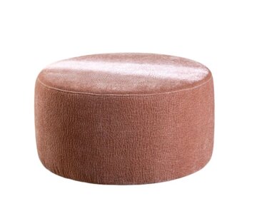 Bronx71 Hocker Chloe rund Chenille rosa ø70 cm
