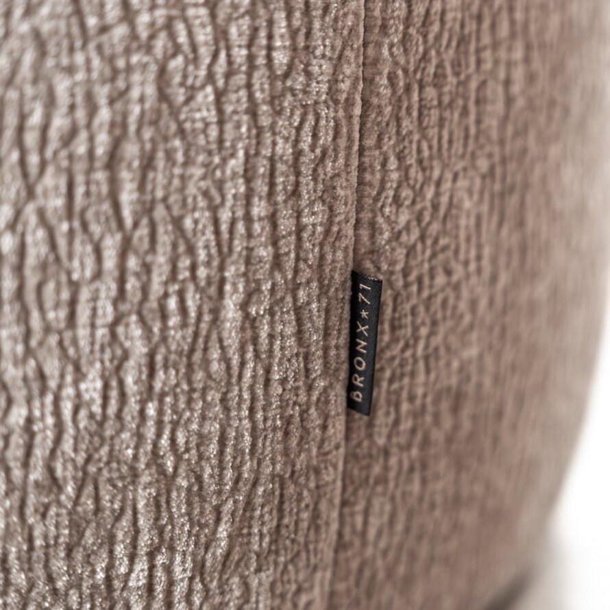 Hocker Chloe rund Chenille taupe ø70 cm