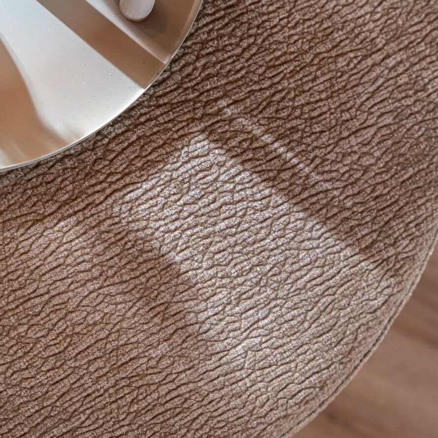 Hocker Chloe rund Chenille taupe ø70 cm