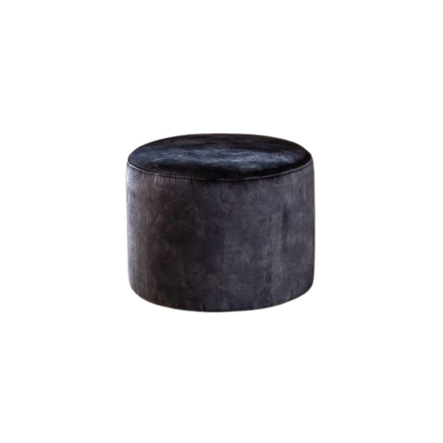 Samt Hocker Beau rund anthrazit