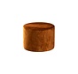 Samt Hocker Beau rund ockergelb/cognac