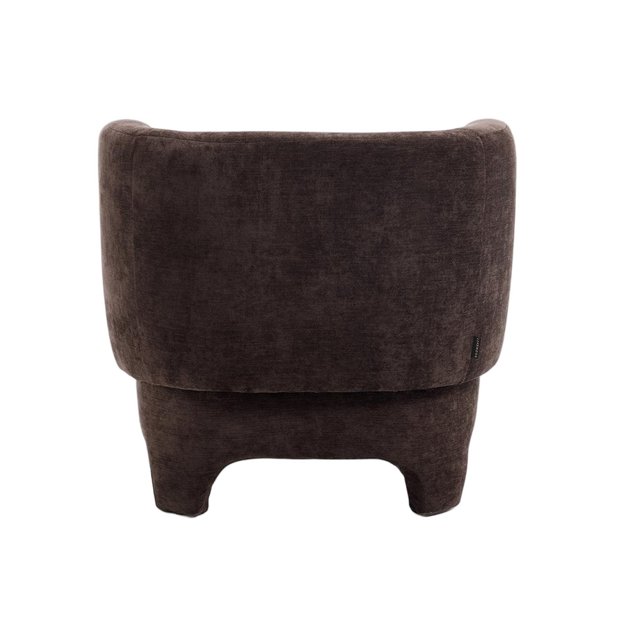 Sessel mit Hocker Emma Samt braun