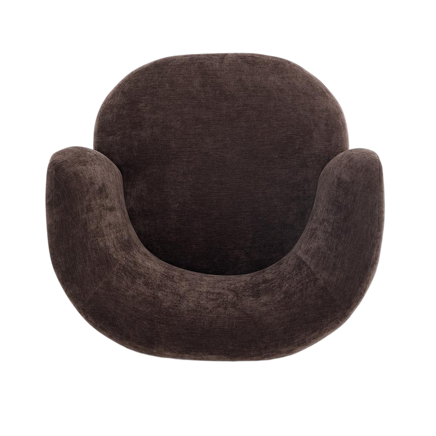 Sessel mit Hocker Emma Samt braun