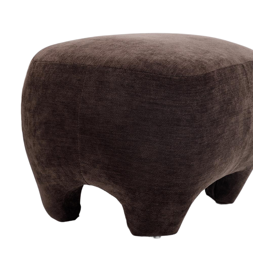 Sessel mit Hocker Emma Samt braun