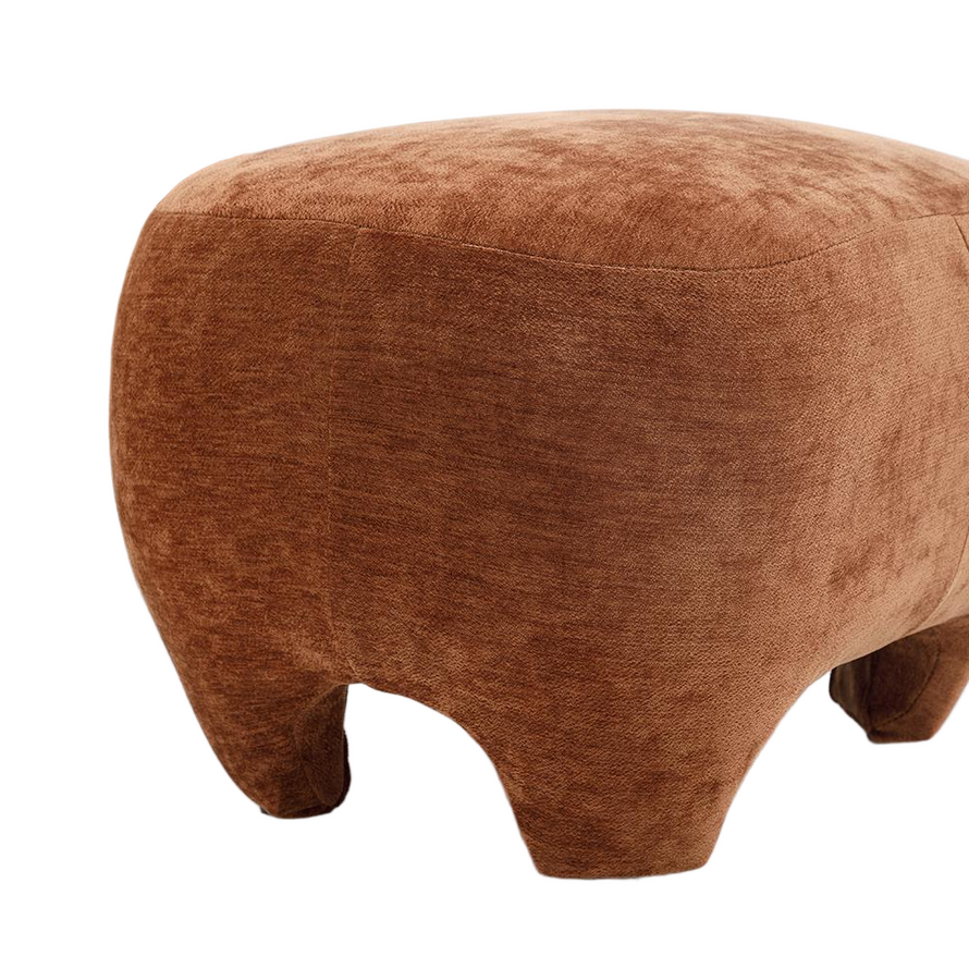 Sessel mit Hocker Emma Samt ocker