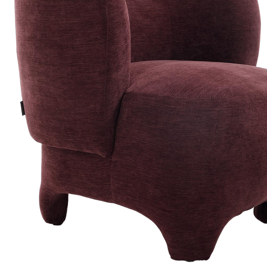 Sessel mit Hocker Emma Samt lila