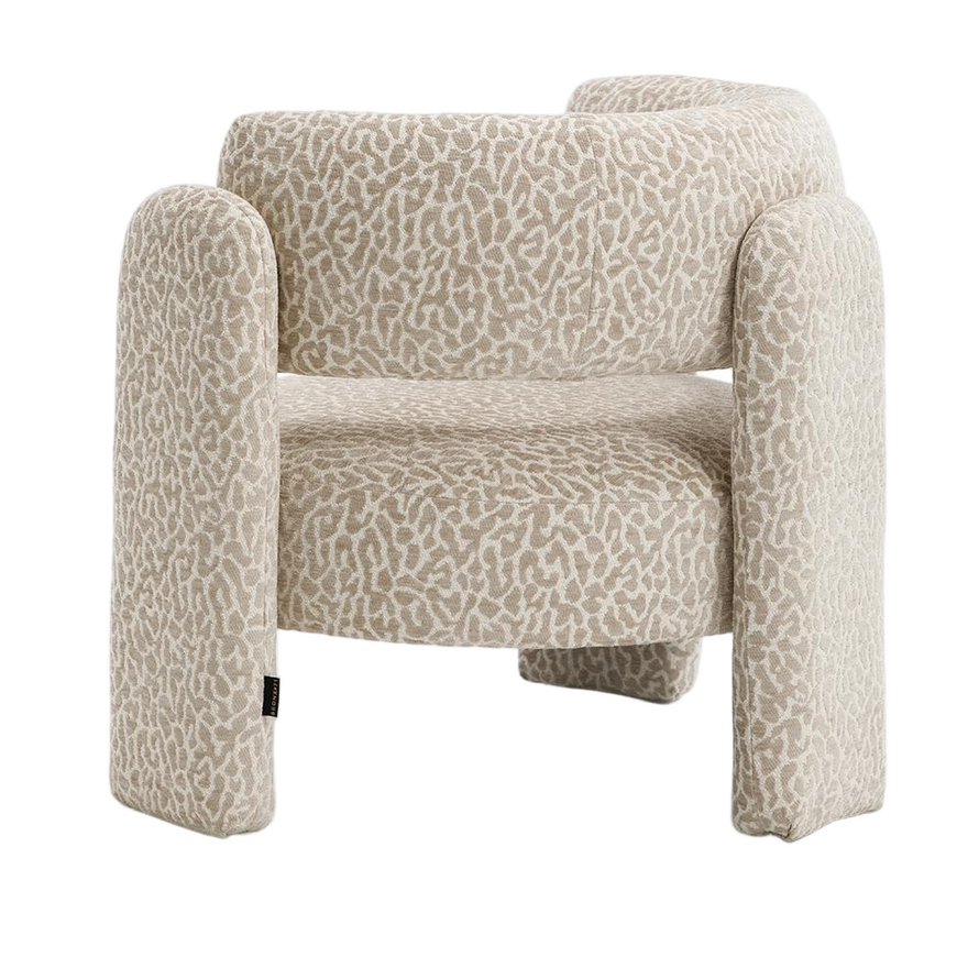 Sessel Jolie Samt taupe Leo-Print