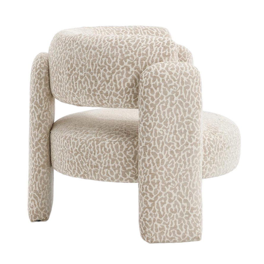 Sessel Jolie Samt taupe Leo-Print
