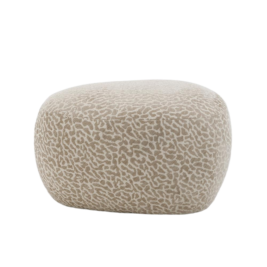 Hocker Fenna taupe Leo-Print