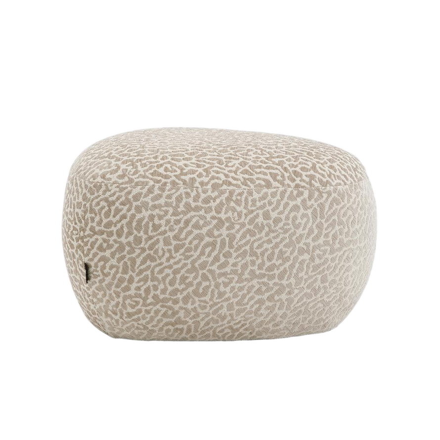 Hocker Fenna taupe Leo-Print