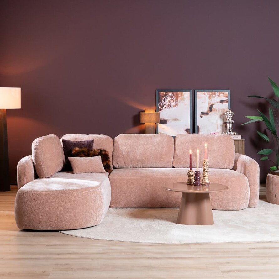 Ecksofa Vienna Chenille rosa links