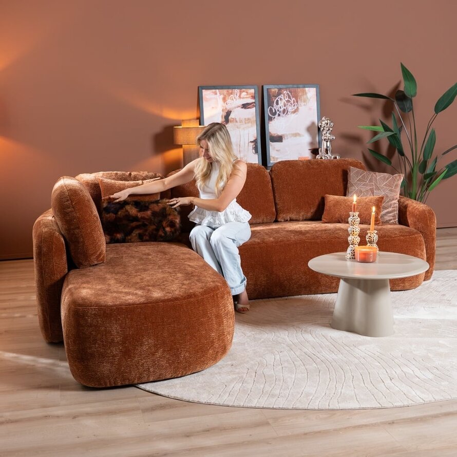 Ecksofa Vienna Chenille terrakotta links