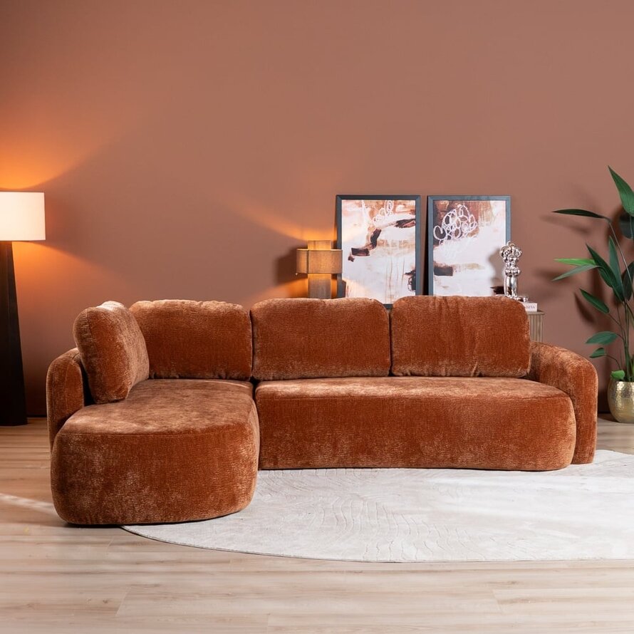 Ecksofa Vienna Chenille terrakotta links