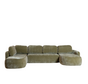U-Sofa Vienna 6-Sitzer Chenille grün