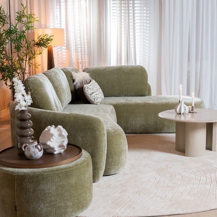 Ecksofa Vienna Chenille grün rechts