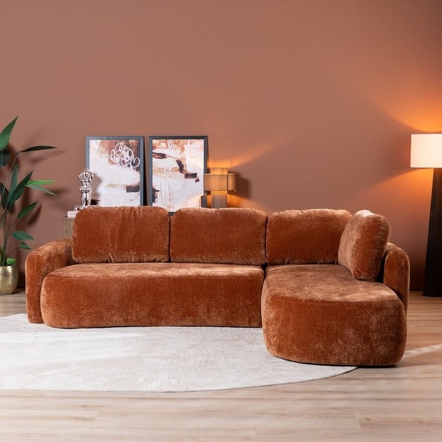 Ecksofa Vienna Chenille terrakotta rechts