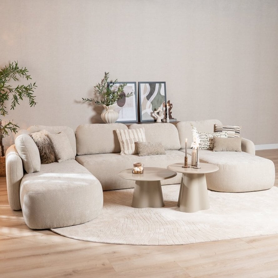U-Sofa Vienna 6-Sitzer Chenille beige