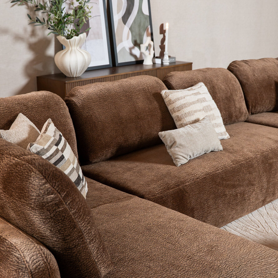 U-Sofa Vienna 6-Sitzer Chenille chocolate brown