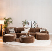 Bronx71 U-Sofa Vienna 6-Sitzer Chenille chocolate brown