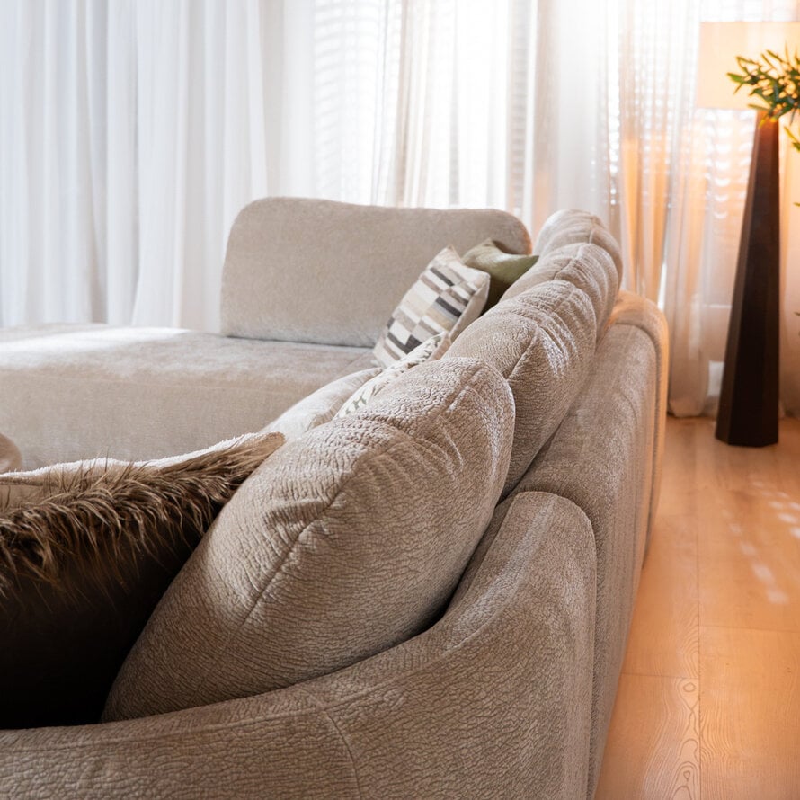 U-Sofa Vienna 6-Sitzer Chenille taupe