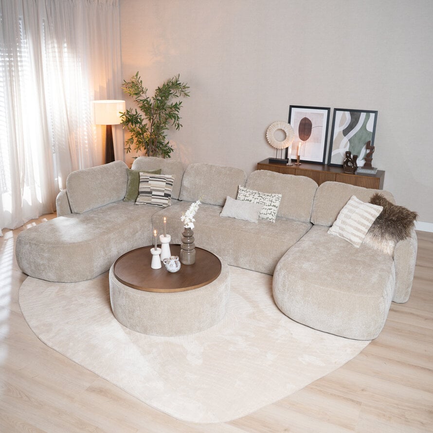 U-Sofa Vienna 6-Sitzer Chenille taupe