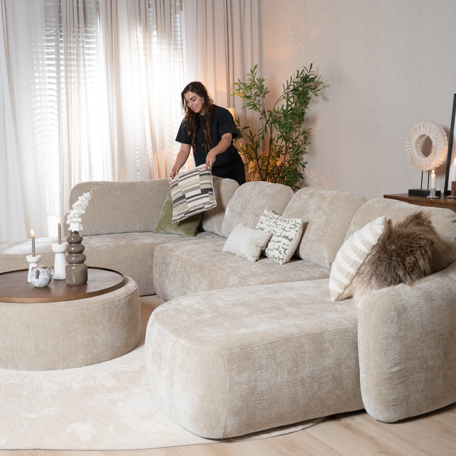 U-Sofa Vienna 6-Sitzer Chenille taupe