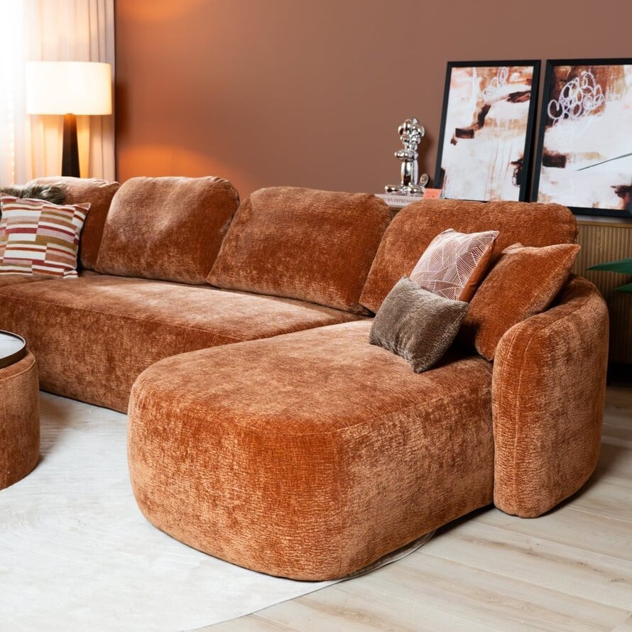 U-Sofa Vienna 6-Sitzer Chenille terrakotta