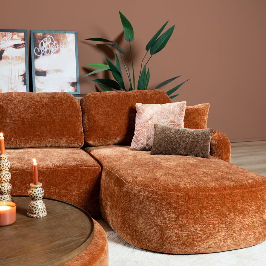 U-Sofa Vienna 6-Sitzer Chenille terrakotta