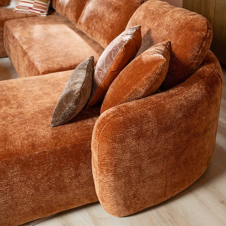 U-Sofa Vienna 6-Sitzer Chenille terrakotta