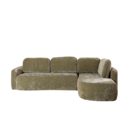 Bronx71 Ecksofa Vienna Chenille grün rechts