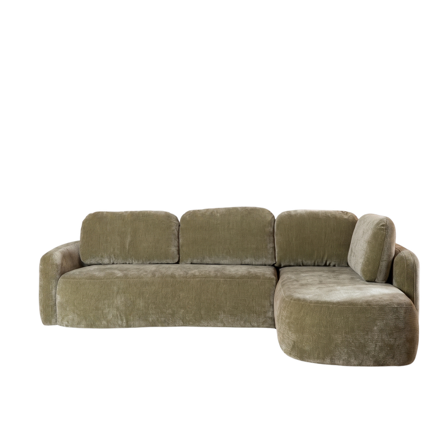 Ecksofa Vienna Chenille grün rechts