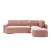 Bronx71 Ecksofa Vienna Chenille rosa rechts