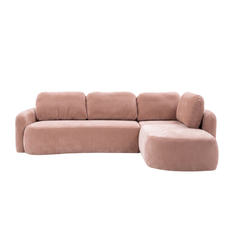 Ecksofa Vienna Chenille rosa rechts
