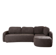 Bronx71 Ecksofa Vienna Chenille braun rechts