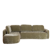 Bronx71 Ecksofa Vienna Chenille grün links