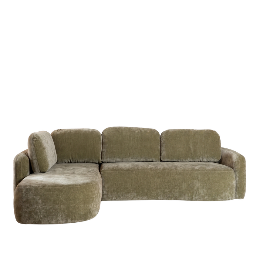 Ecksofa Vienna Chenille grün links