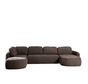 U-Sofa Vienna 6-Sitzer Chenille braun