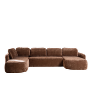 Bronx71 U-Sofa Vienna 6-Sitzer Chenille chocolate brown