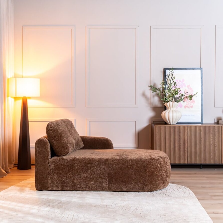 Chaiselongue Vienna Chenille chocolate brown rechts