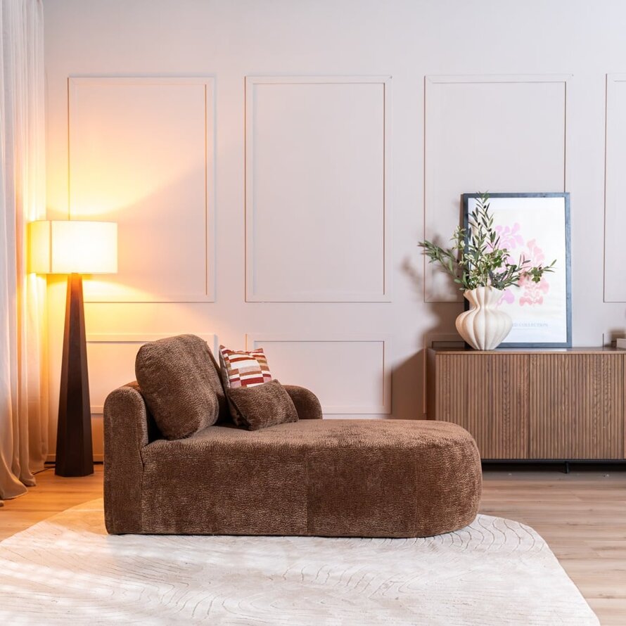 Chaiselongue Vienna Chenille chocolate brown rechts