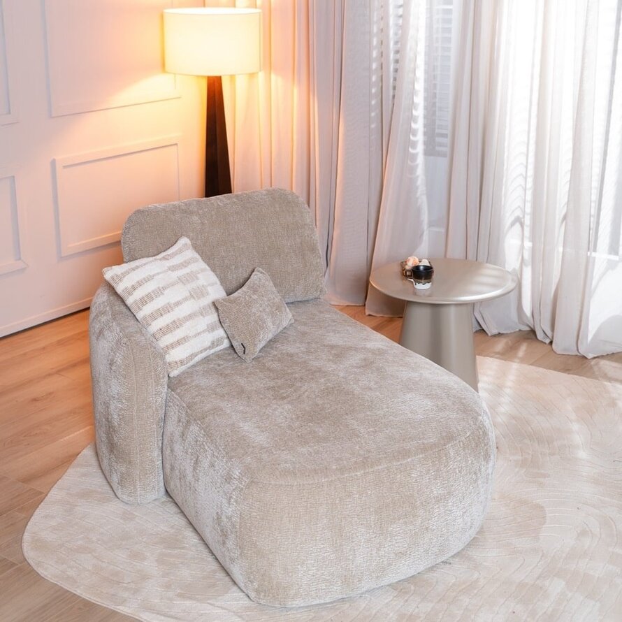 Chaiselongue Vienna Chenille taupe links