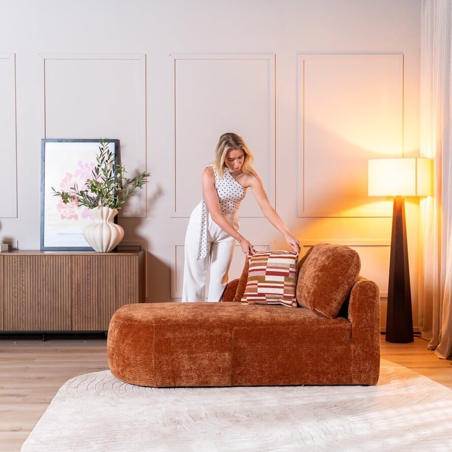 Chaiselongue Vienna Chenille terrakotta links