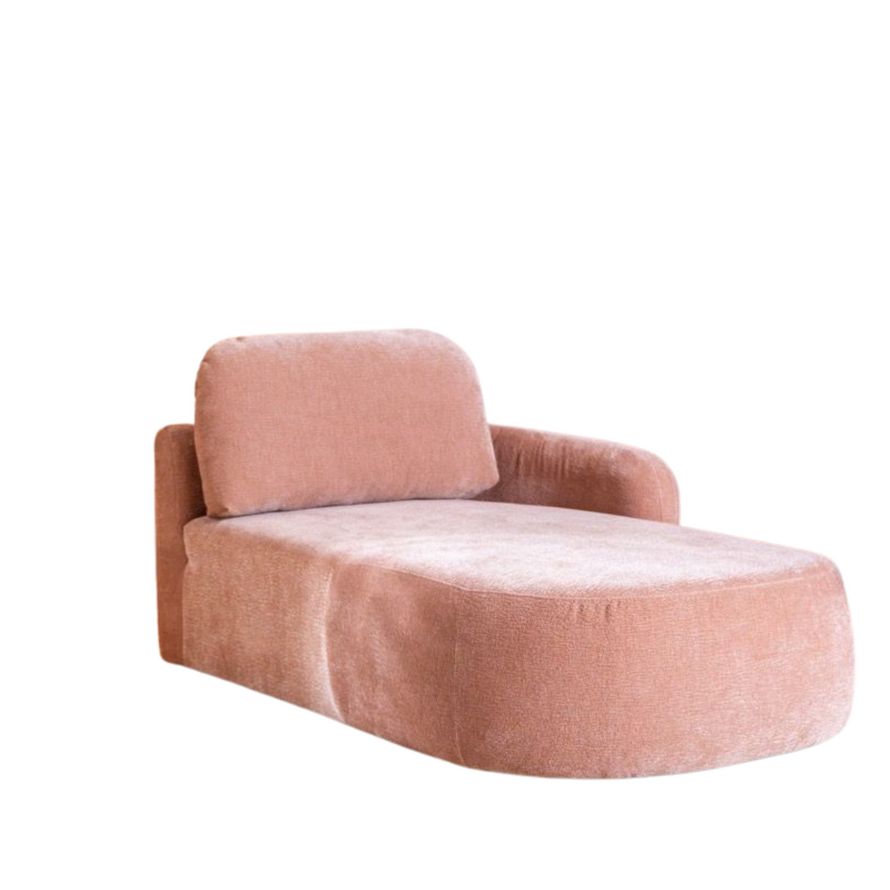 Chaiselongue Vienna Chenille Rosa rechts